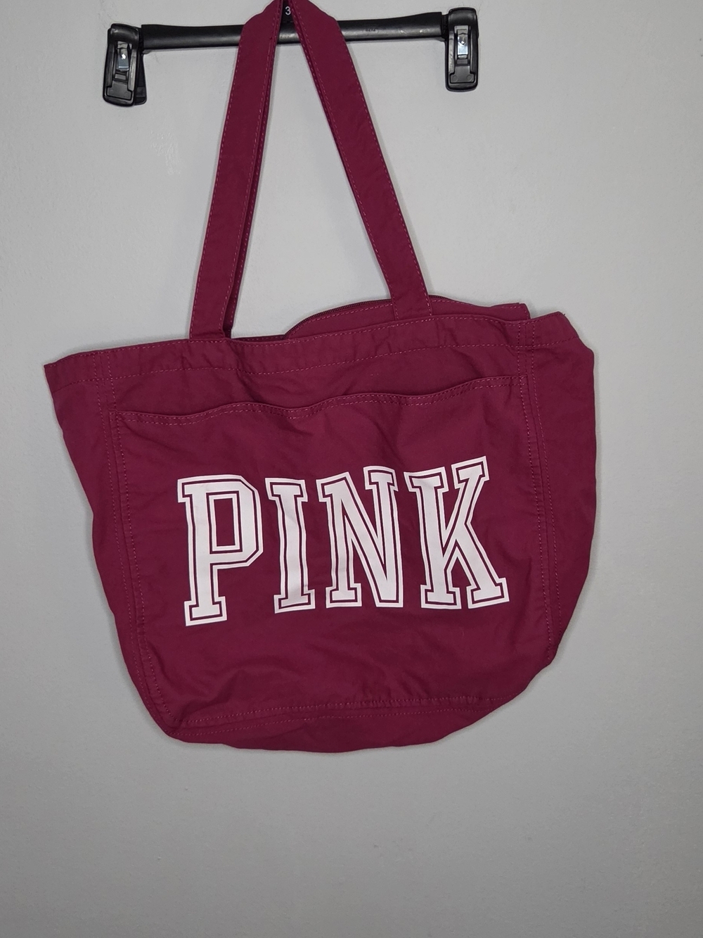 PINK Victoria's Secret Canvas Tote Bag in Berry - PINK Victoria's Secret Brand